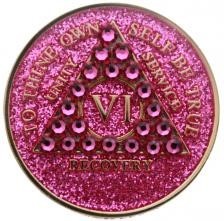 Crystalized glitter Pink medallion