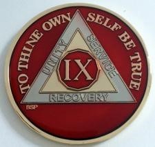 AA RED Tri-Plate Enamel Recovery Medallion